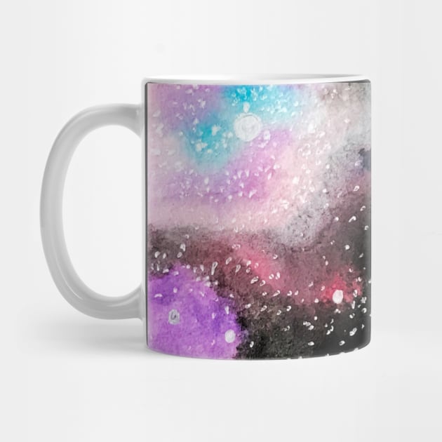 Red Star Watercolor Galaxy by Lady Lilac